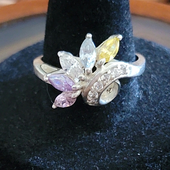 Diamonique Jewelry - Diamonique 925 Sterling Silver Simulated Diamond Ring